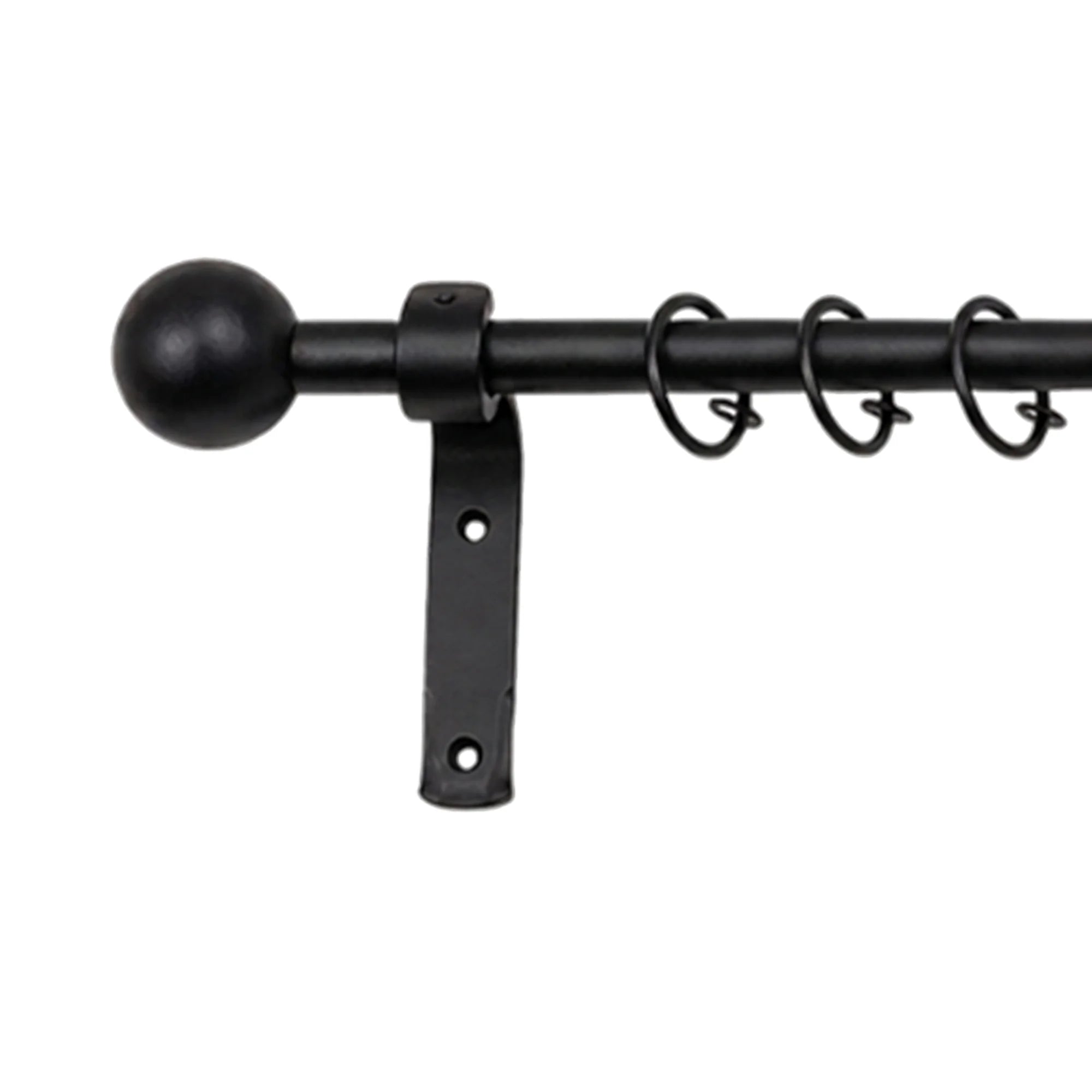 Premium 16mm Solid Wrought Iron Curtain Pole Set – Smithy Matt Black