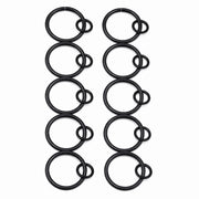 Matt Black Wrought Iron Curtain Rings – 40mm OD × 32mm ID – Pack of 10