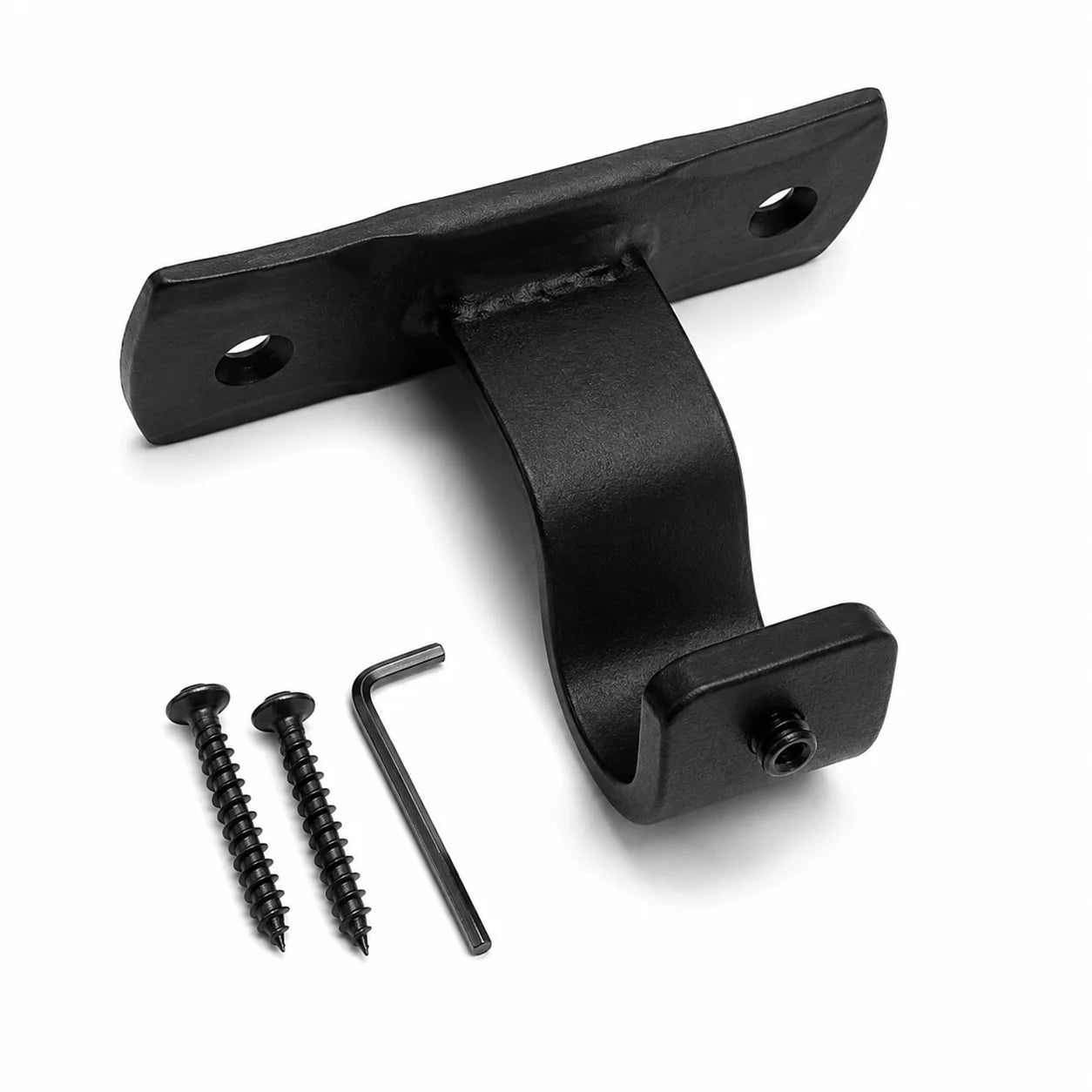 Premium Black Wrought Iron Centre Curtain Pole Bracket for 16mm Rod