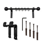 Premium 16mm Solid Wrought Iron Curtain Pole Set – Smithy Matt Black