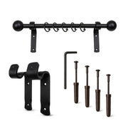 Premium 16mm Solid Wrought Iron Curtain Pole Set – Smithy Matt Black