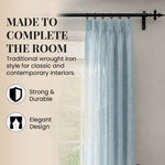 Premium 16mm Solid Wrought Iron Curtain Pole Set with Church Cross Finials – Smithy Matt Black