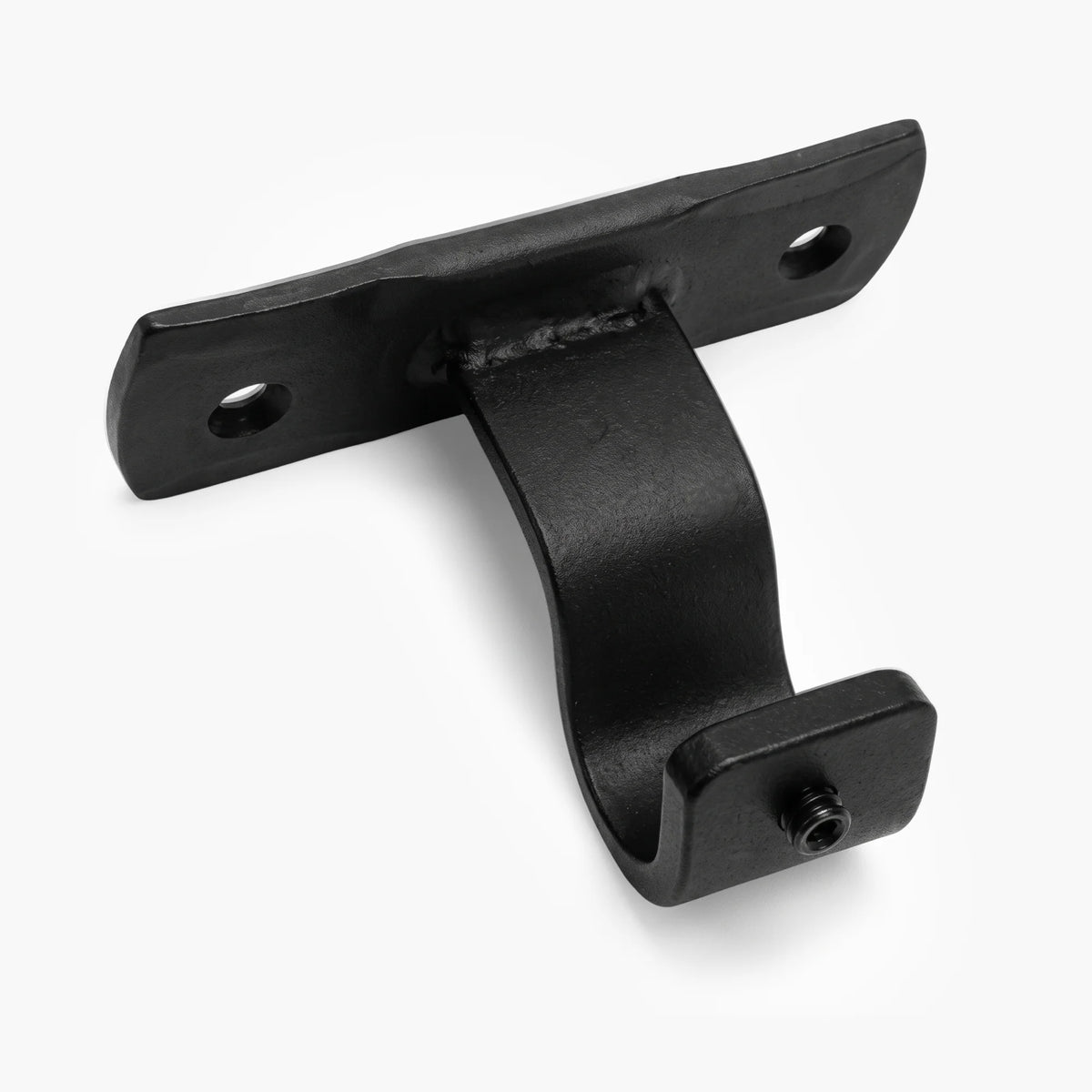 Wrought iron centre curtain pole bracket in matt black