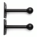 Black wrought iron curtain pole brackets